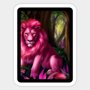 Pink Lion Sticker